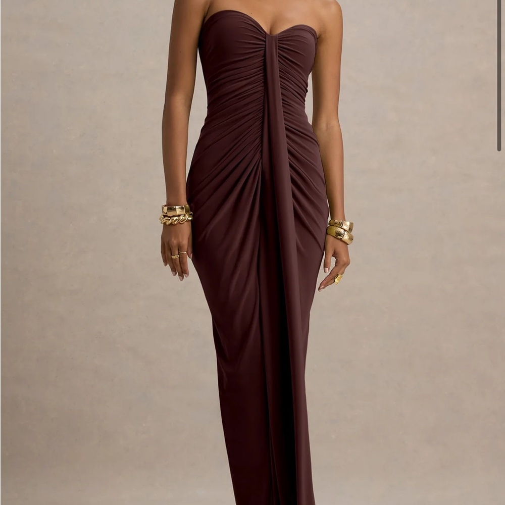 Club L London Chocolate Maxi Dress